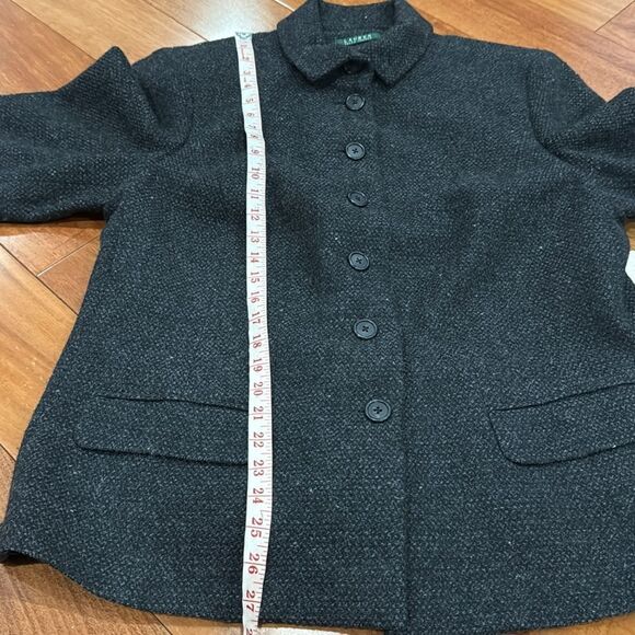 Lauren Ralph Lauren Women's Wool Blend Button-Up Jacket Black Charcoal Size 18W - Picture 10 of 12